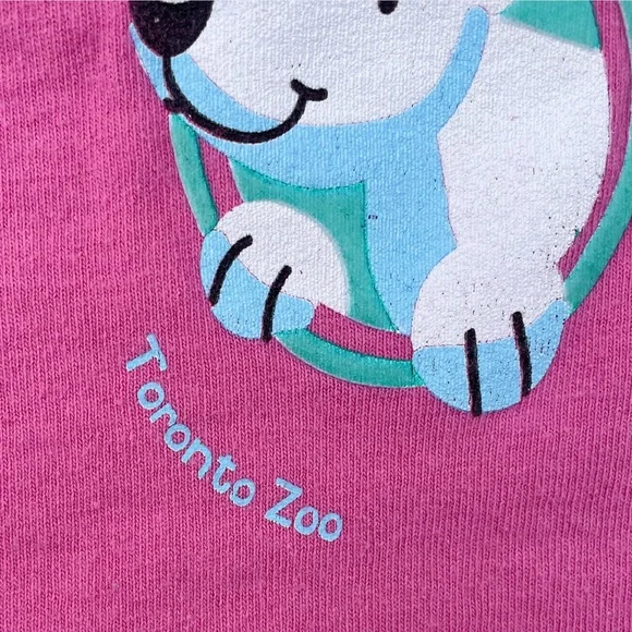Vtg Y2K Toronto Zoo Polar Bear Tee Rabbit Skins Puffy P to P: 9.75” L: 12.5” - Picture 6 of 6